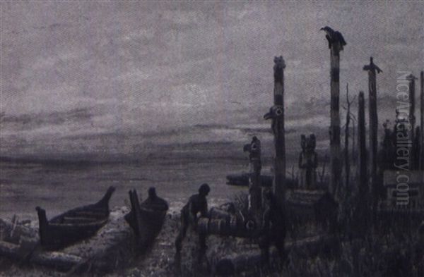Totems In An Indian Coastal Village - view 1