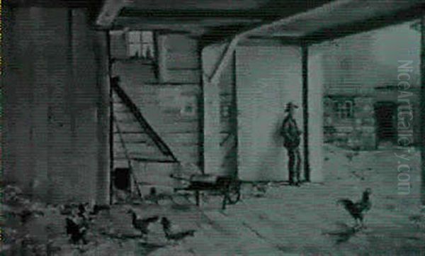 Farmer And Chickens - view 1