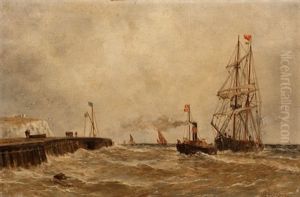 Dover Harbour, Delaware And An American Puffer (2 Works) by William Alexander Kennedy Martin