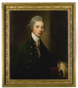 Portrait Of Alexander, 9th Earl Of Leven And 6th Earl Of Melville (1749-1820), Half Length, Wearing A Green Coat And Waistcoat, White Stock And Holding His Hat In His Left Hand by David Martin