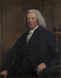 Half-length Portrait Of A Gentleman In A Blue Coat, Seated In His Library