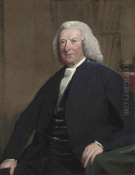 Portrait Of A Gentleman In A Blue Coat, Seated In His Library - view 1
