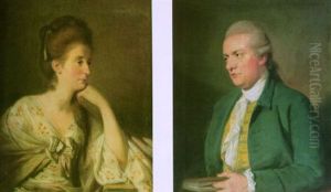 Portrait Of Hannah Mackenzie Davidson Wearing A White Embroidered Dress by David Martin