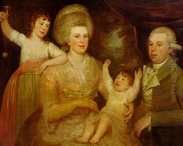 Portrait Of A Gentleman With His Wife And Their Two Children - view 1