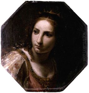 Head Of A Female Saint (saint Catherine Of Alexandria?)