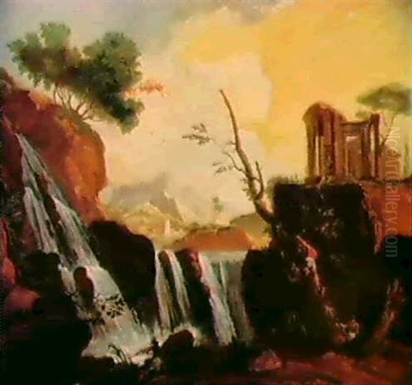 Veduto Della Cascata Di Tivoli Col Tempio Di Vesta - view 1