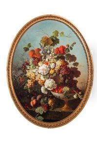 Composition Au Bouquet Et A La Coupe De Fruits by Louis Martinet