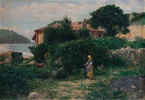 Paisaje Con Aldeana