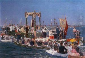 Procesion En Gijon De La Virgen Del Carmen, Patrona De Los Marineros