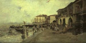 Mariscadoras En La Ra De Vigo by Juan Martinez Abades