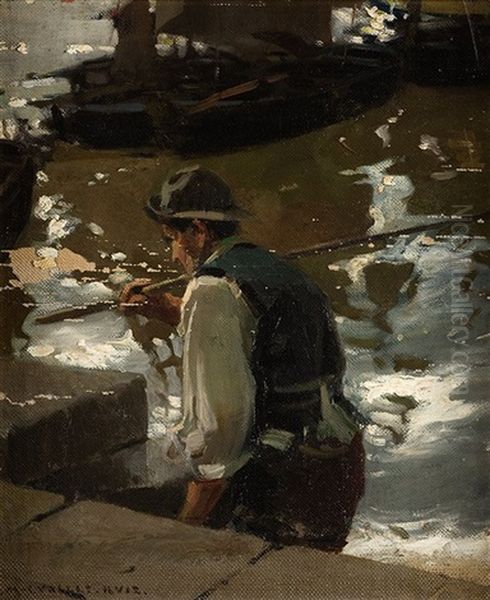 Pescador En El Muelle - view 1