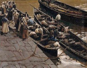 La Vuelta De La Pesca by Enrique Martinez Cubells y Ruiz