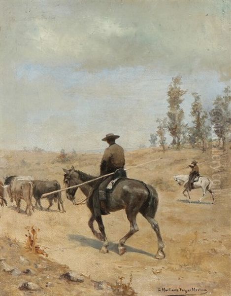 Drovers In A Desert Landscape - view 1
