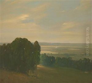 Eucalyptus Grove In A Vast Landscape by Xavier Martinez