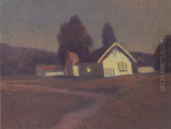A Farm House At Dusk - view 1