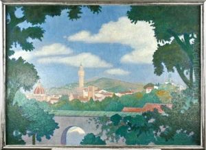 Ansicht Von Florenz Mit Blick Auf Den Dom Und Den Palazzo Vecchio by Johannes Martini