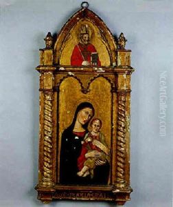 Madonna And Child With Saint by Simone Martini