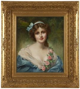 June Roses, Portrait Of A Young Woman