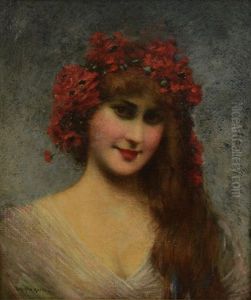 Portrait Of A Young Lady With Floral Headdress