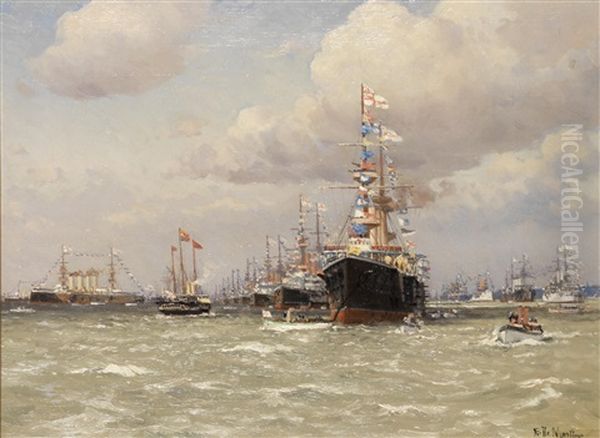 The Diamond Jubilee Fleet Review Of 1897 - view 1