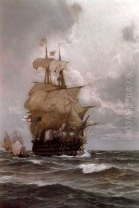 "victory" Possibly With Captain Blackwood Leaving To Return To His Own Ship, The Frigate "euryalus" After A Meeting With Nelson