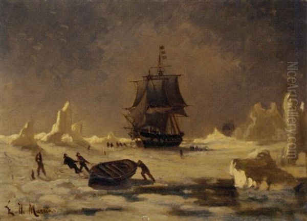 Whalers Breaking Through The Ice - view 1