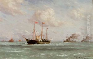 H.m.y. "victoria & Albert" With Escorting Cruisers