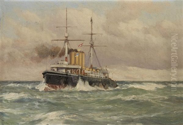 The H.m.s. Diadem At Sea - view 1