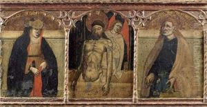 Le Christ Mort Soutenu Par Un Ange Entre La Vierge Et Saint Jean