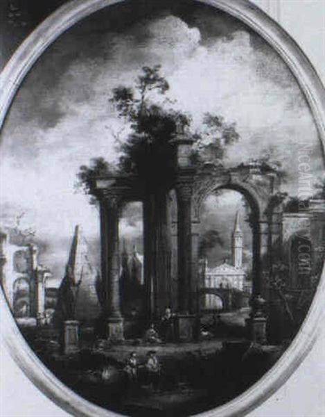 Paisaje Con Ruinas Y Personajes - view 1