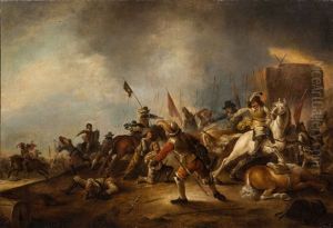 Scene D'escarmouche by Jan de Martszen the Younger