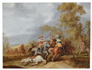 Mounted Battle by Jan de Martszen the Younger