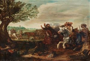 Battle Scene From The Thirty Years War by Jan de Martszen the Younger