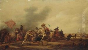 An Engagement Between Cavalry And Footsoldiers by Jan de Martszen the Younger