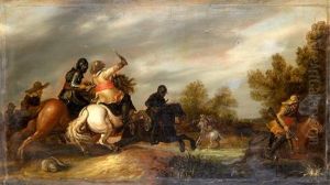 Kavallerioverfall by Jan de Martszen the Younger