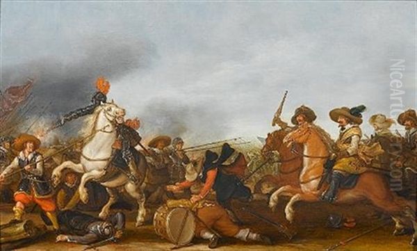An Engagement Between Cavalry And Foot Soldiers - view 1