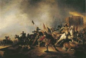 Scene De Bataille by Jan de Martszen the Younger