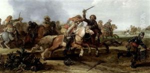Reitergefecht by Jan de Martszen the Younger