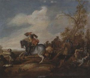 Reitergefecht by Jan de Martszen the Younger