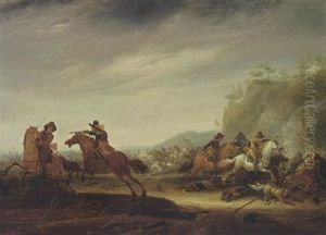 A Cavalry Battle by Jan de Martszen the Younger