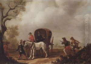 A Landscape With Waggoners Being Ambushed By Bandits