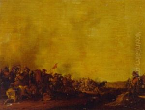 A Cavalry Engagement by Jan de Martszen the Younger