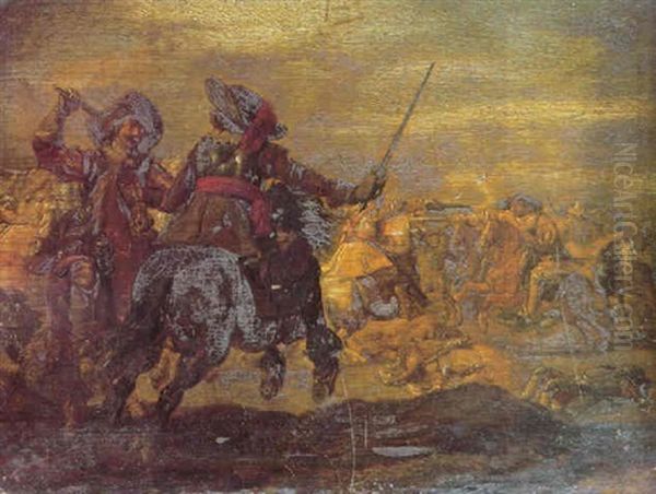 A Cavalry Skirmish In A Landscape - view 1