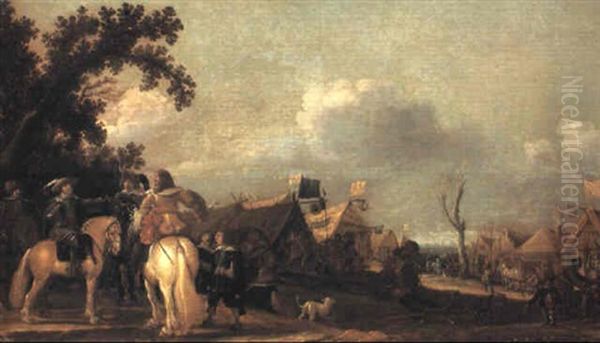 A Commander Inspecting An Encampment - view 1