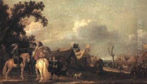 A Commander Inspecting An Encampment