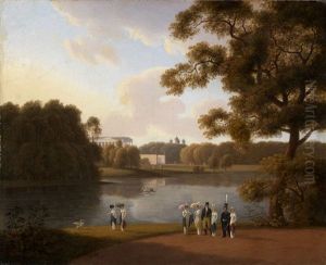 View Of The Great Lake And The Cameron Gallery At Tsarskoe Selo