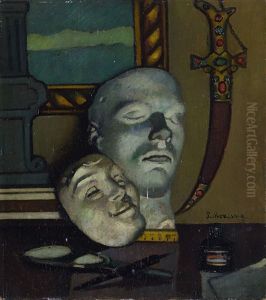 Interno Con Maschere by Piero Marussig