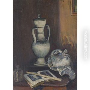Platre, Pot Et Livre Ouvert