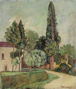 Paesaggio Con Casa E Alberi by Piero Marussig