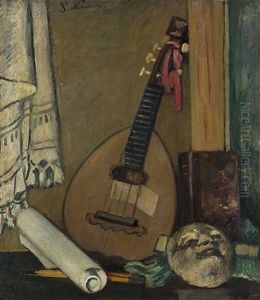 Natura Morta Con Mandolino by Piero Marussig